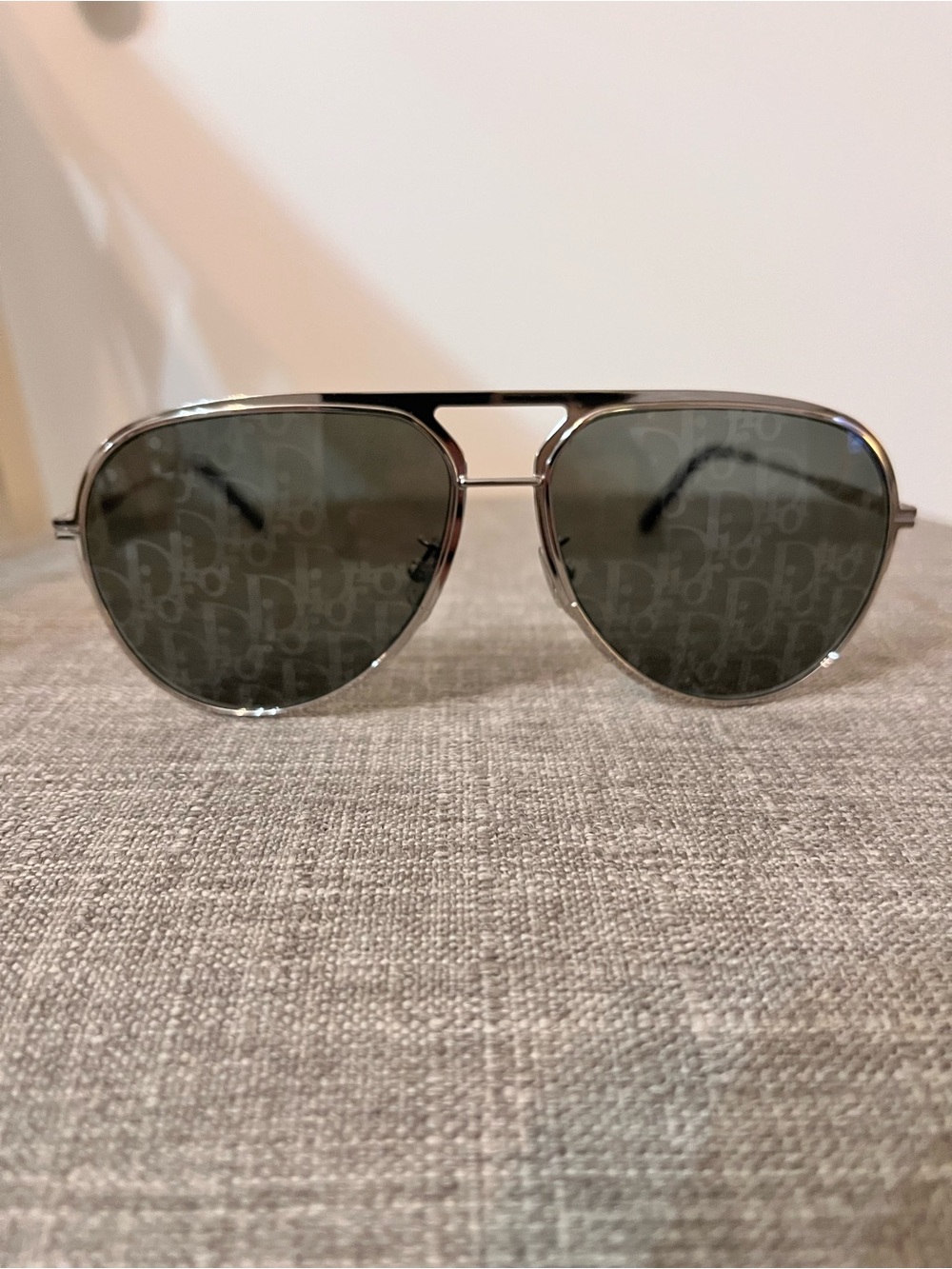 Dior Silver Metal Eyewear Temple Arm
